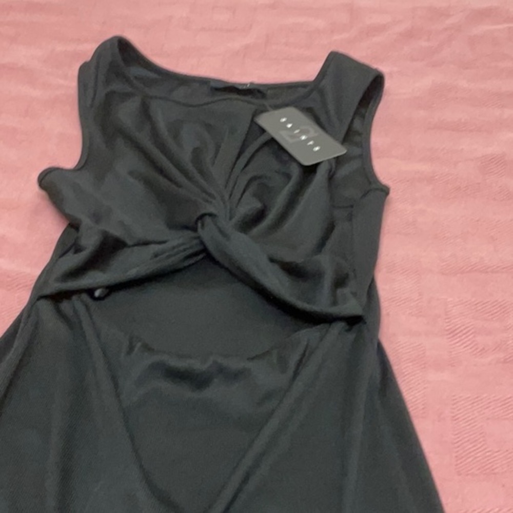 NWT 21 Saints bare abdomen twist black maxi dress, size M - Picture 4 of 7